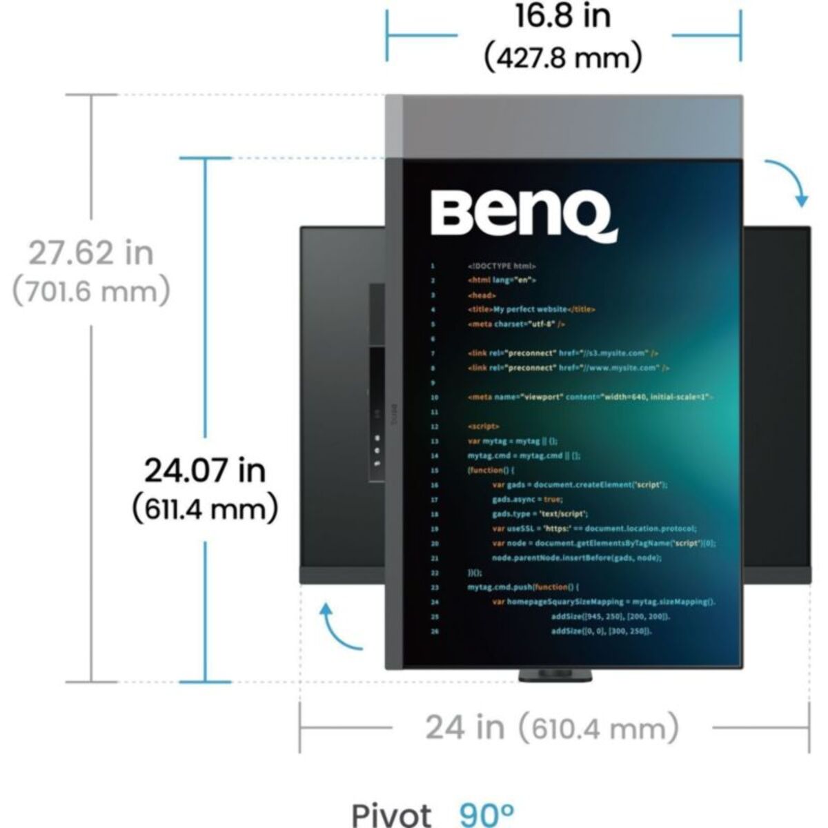 Ecran BENQ RD280UA 28" IPS DUHD HDR USB-C 90W