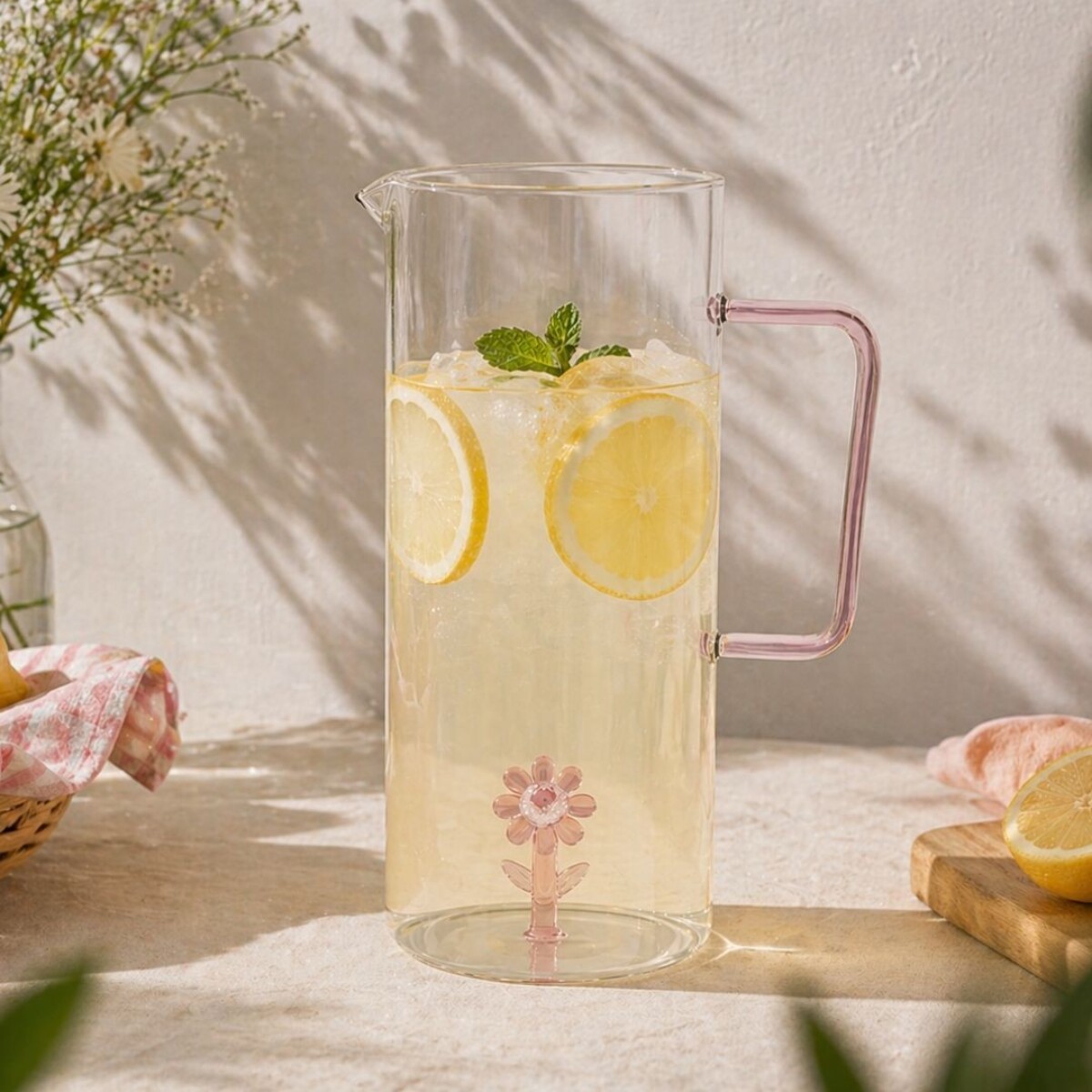 Carafe en verre avec fleur, FLORA
