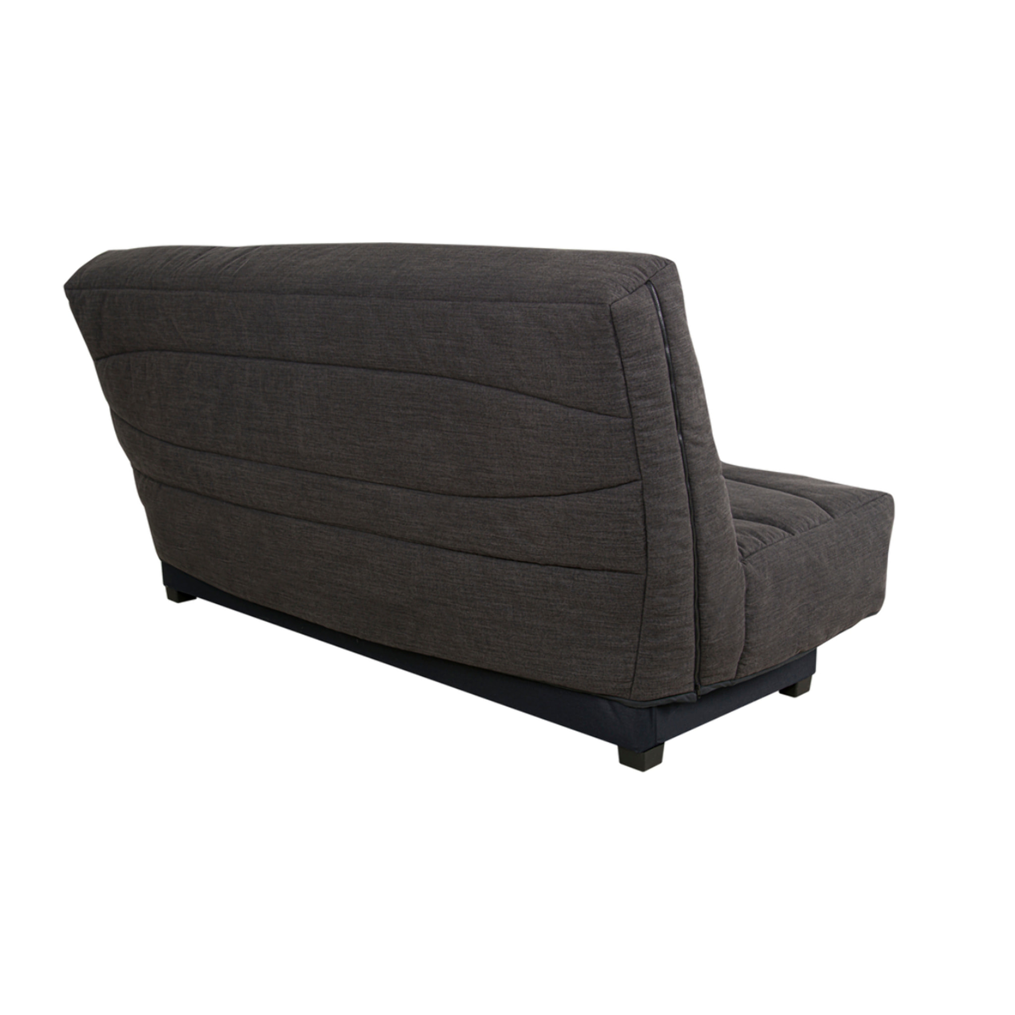 Canapé convertible Noe, matelas Simmons, 130 x 190 cm, 2 coussins offerts, charbon