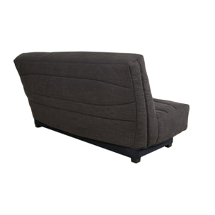 Canapé convertible Noe, matelas Simmons, 130 x 190 cm, 2 coussins offerts, charbon