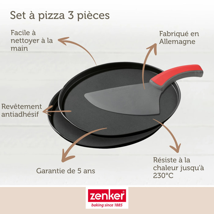 Set à pizza 3 pièces 29 cm Zenker Spécial Countries