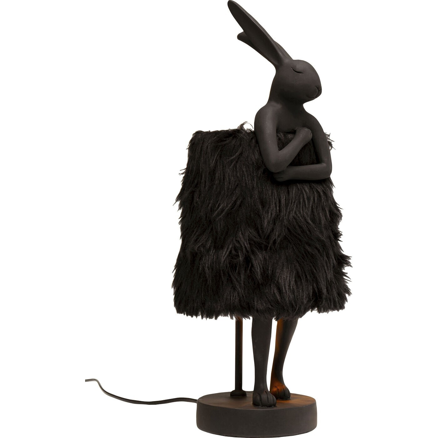 Lampe Animal lapin Fluff noir 50cm Kare Design