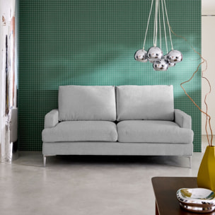 Canapé 3 places en tissu gris clair L 173 x P 90 x H 89cm - Hans