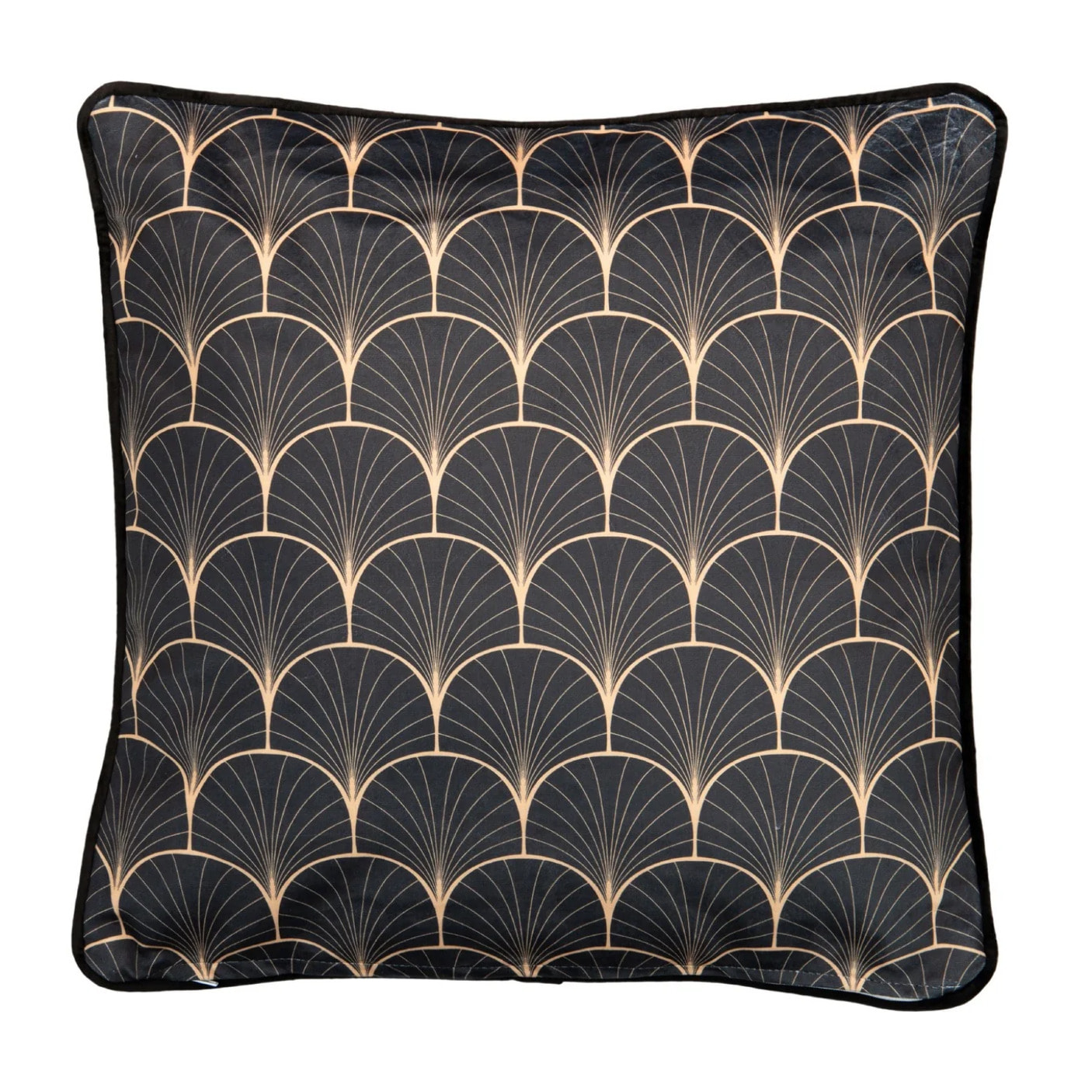 Cojin Velvet Leopardos Negro Dorado 45x13x45 Cm