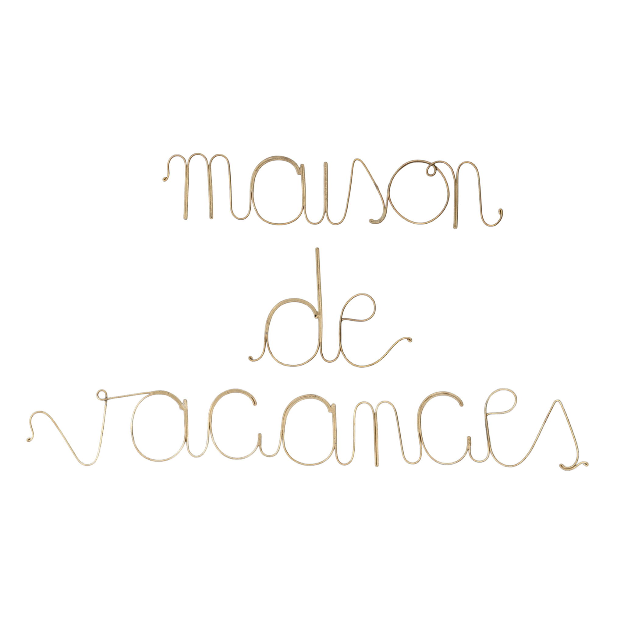 Mot fil de laiton 'MAISON DE VACANCES' - Doré