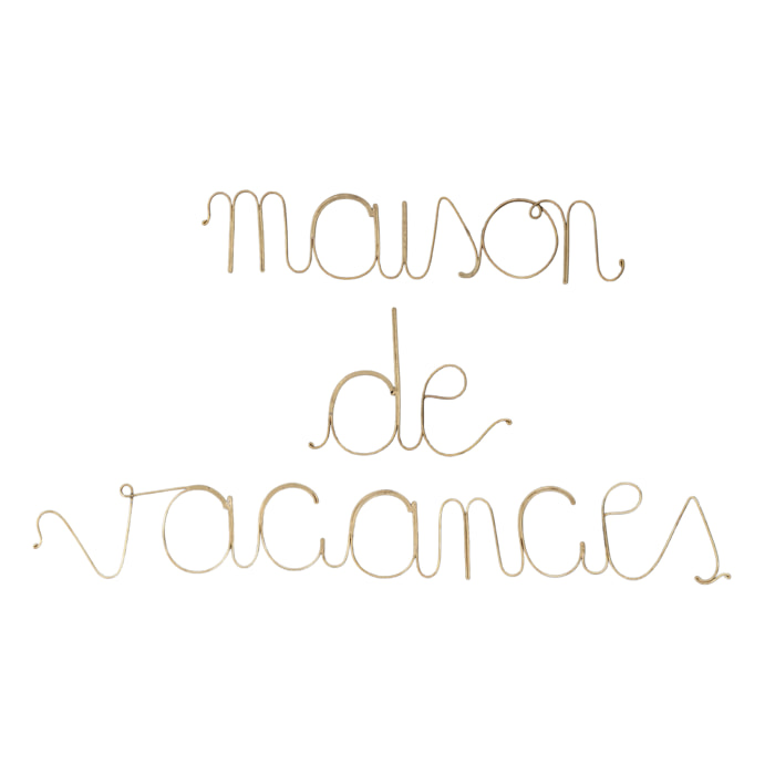 Mot fil de laiton 'MAISON DE VACANCES' - Doré