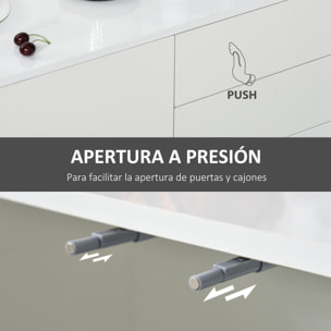 Aparador de Salón con 3 Puertas 2 Cajones Estante Interior Ajustable 117x36x74cm