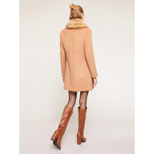 Motivi - Cappotto slim con collo - Beige