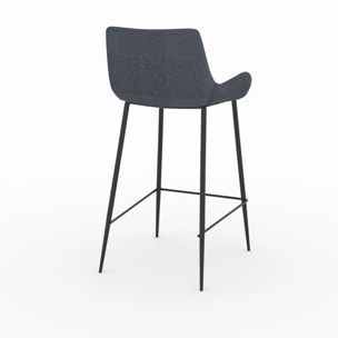 Lot de 2 chaises pour îlot central en tissu gris 65 cm - Pirata