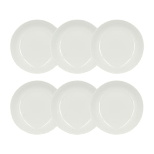 Lot de 6 assiettes creuses en porcelaine blanche 21cm METROPOLITAN