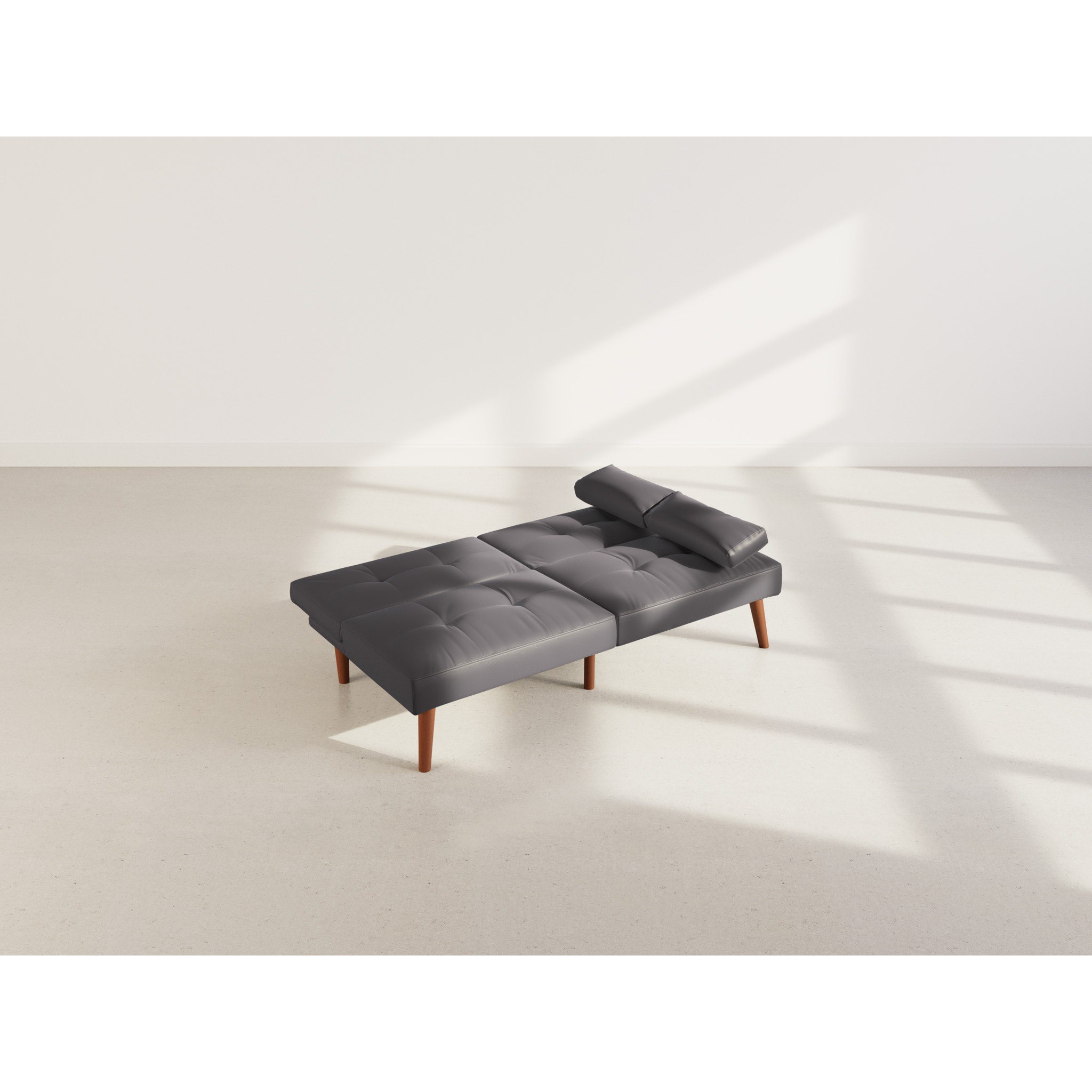 Philae - Canapé convertible clic-clac 2 places - en simili - Noir