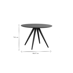 Table à manger ronde design noyer D106 cm WALFORD