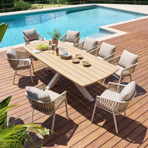 Table de jardin 10 places Oraclion marron