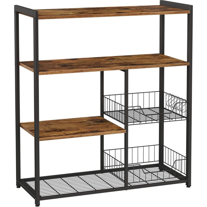 Scaffale da cucina industriale KKS96X in legno e acciaio
