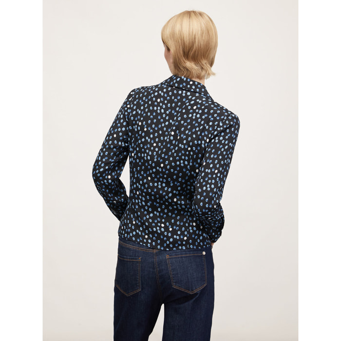 Motivi - Camicia fluida fantasia a pois - Blu