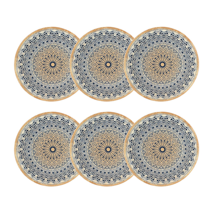 Lot de 6 assiettes plates en porcelaine 27cm BYZANCE