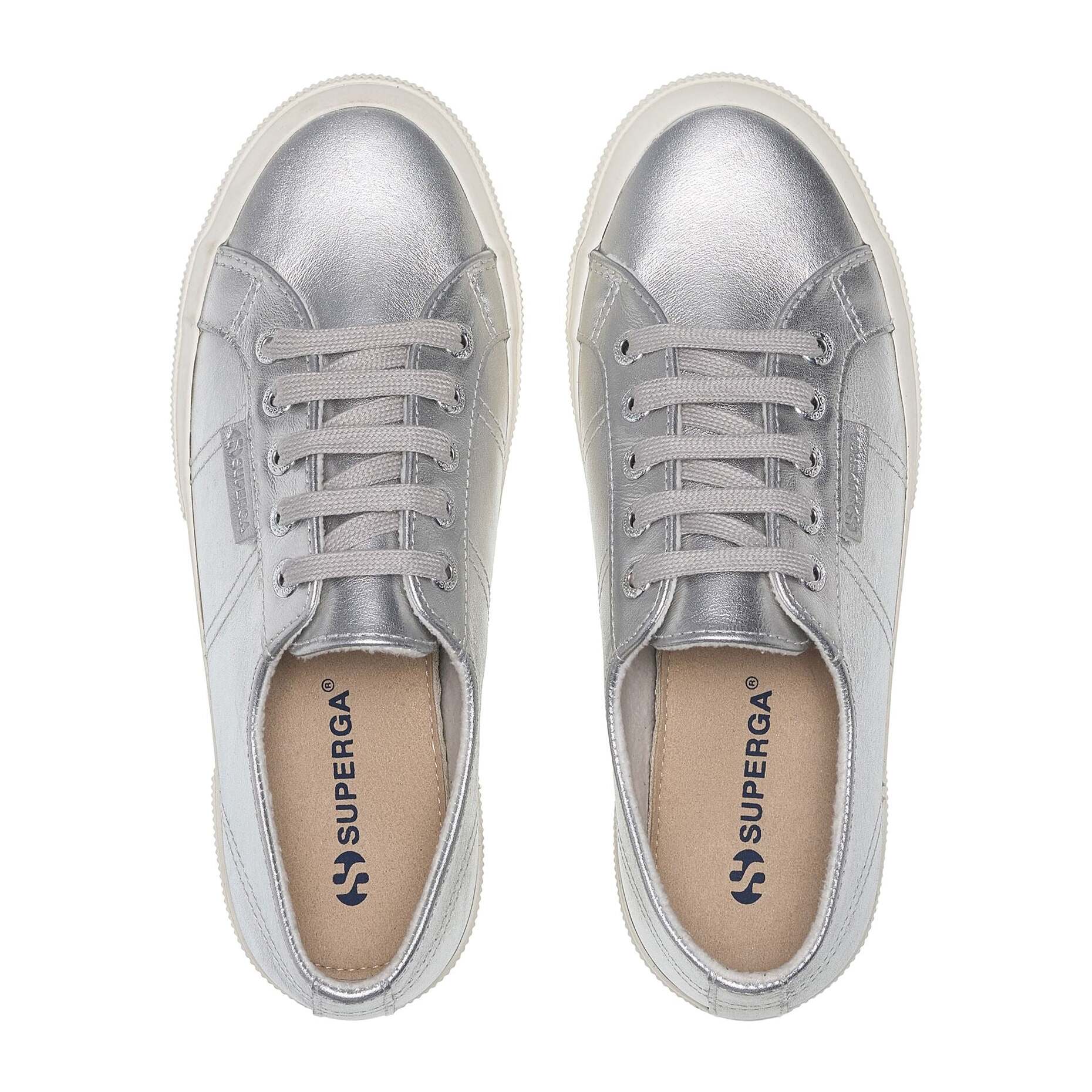 Superga - Donna Grigio - 2750 Pearl Leather