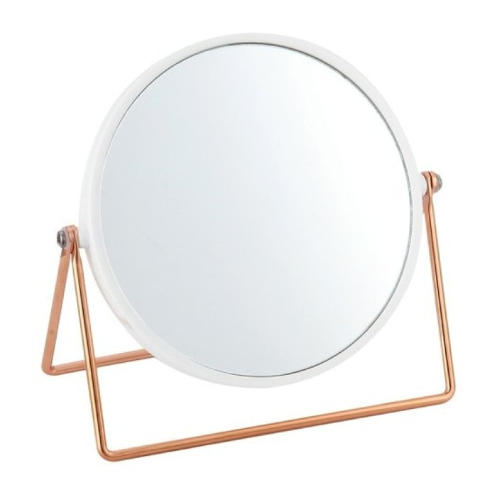 Miroir grossissant sur pied PRETTY Effet Cuivré Blanc MSV