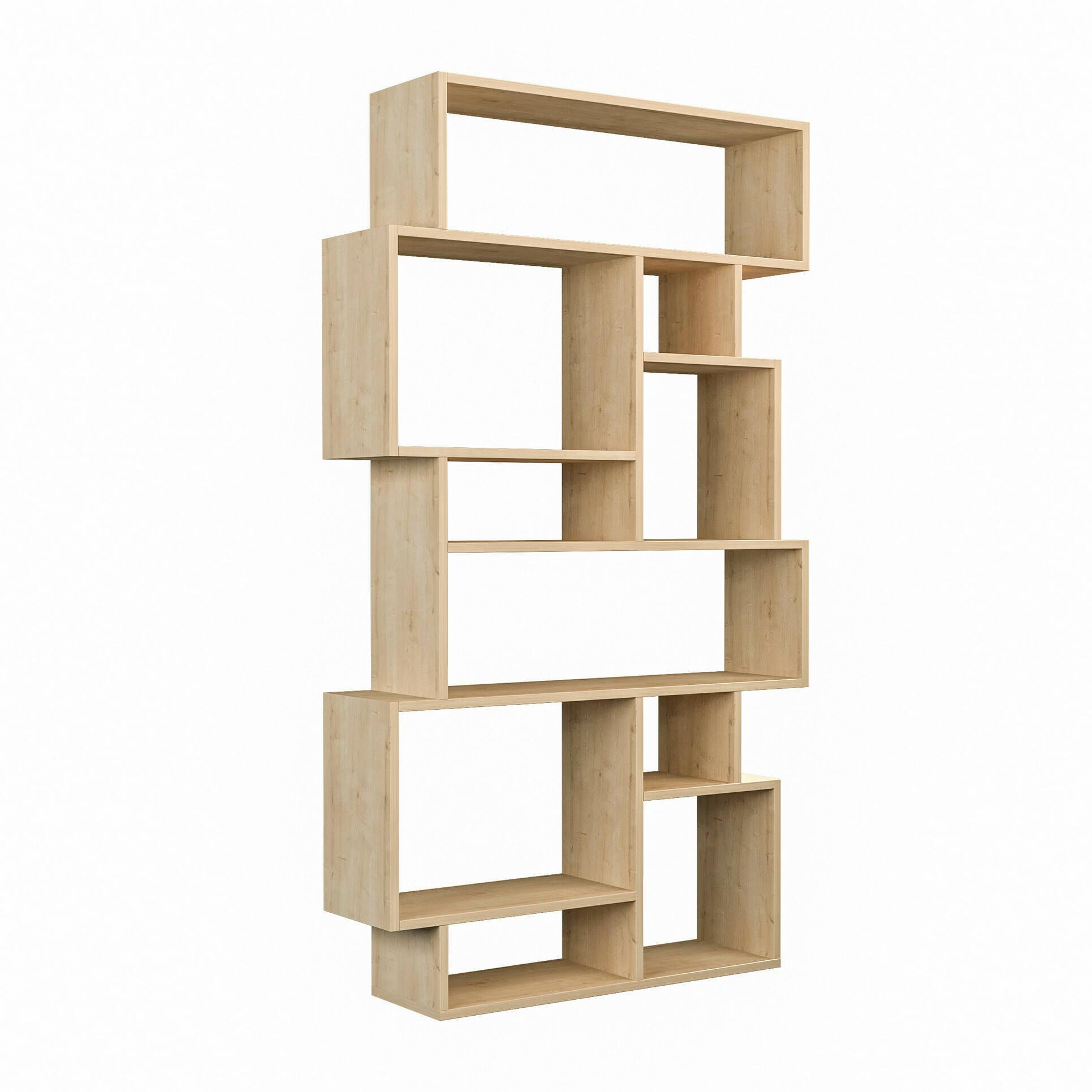 Libreria Dlusuard, Scaffale da ufficio, Mobile portalibri, Biblioteca, 96x26h169 cm, Quercia