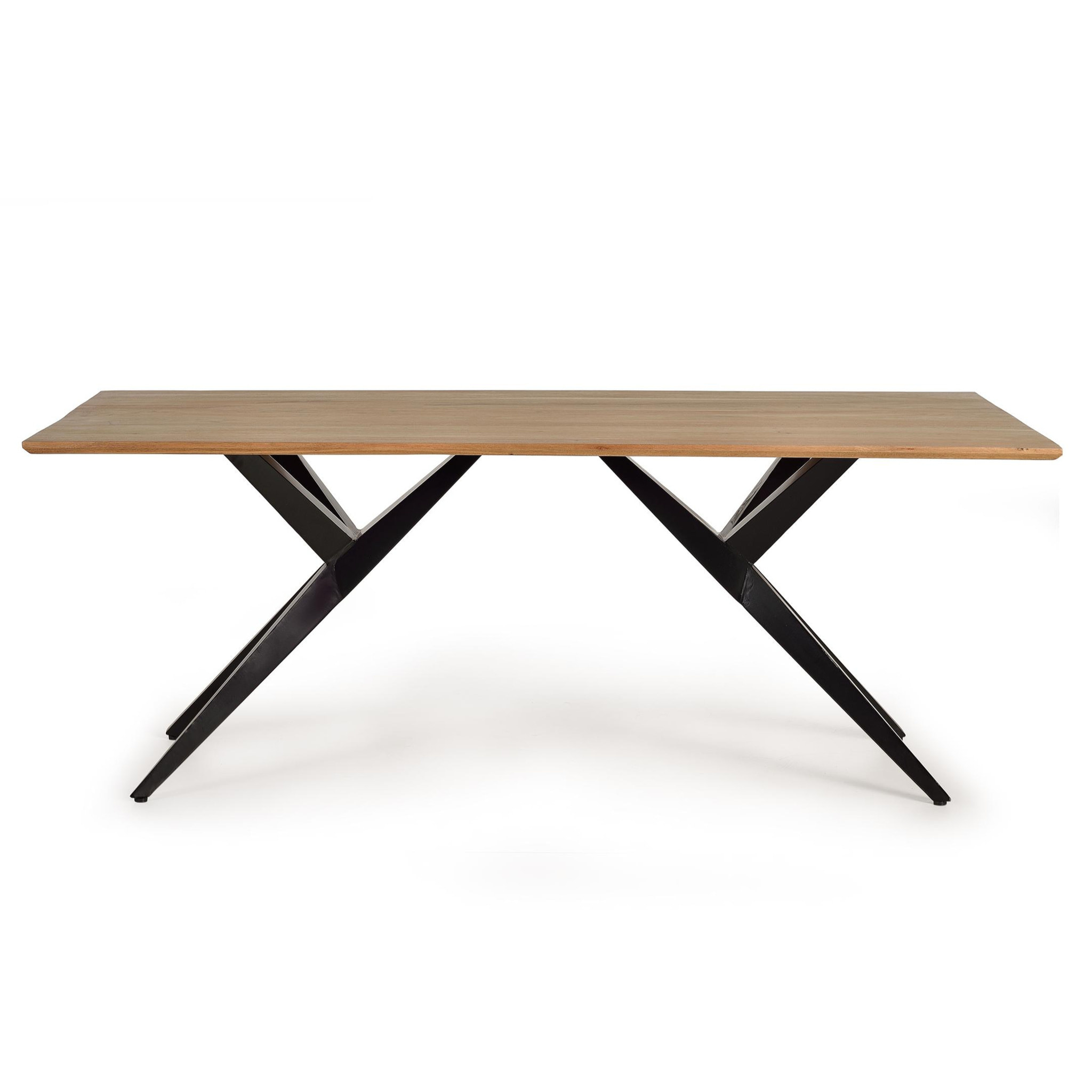 Mesas de Comedor de Madera de Acacia 200 Cm Estilo Rústico Industrial