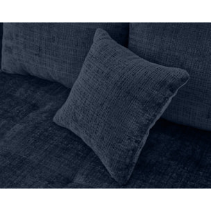 Rune - canapé d'angle droit 4 places en velours texturé - Bleu