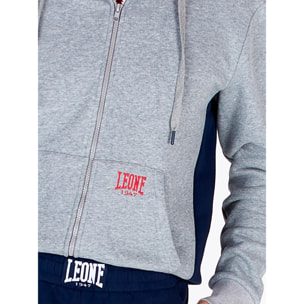 Tuta uomo collo in piedi e zip College Ash