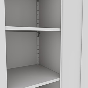 Armadio Armadietto In Metallo Multiuso Doppia Anta 5 Ripiani Regolabili Chiusura Con Doppia Chiave Mobiletto Documenti Ufficio 180x80x40 Cm Grigio