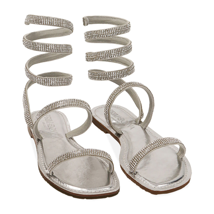 Sandali argento con strass