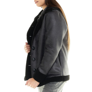 Chaqueta Leone de mujer en sherpa gris