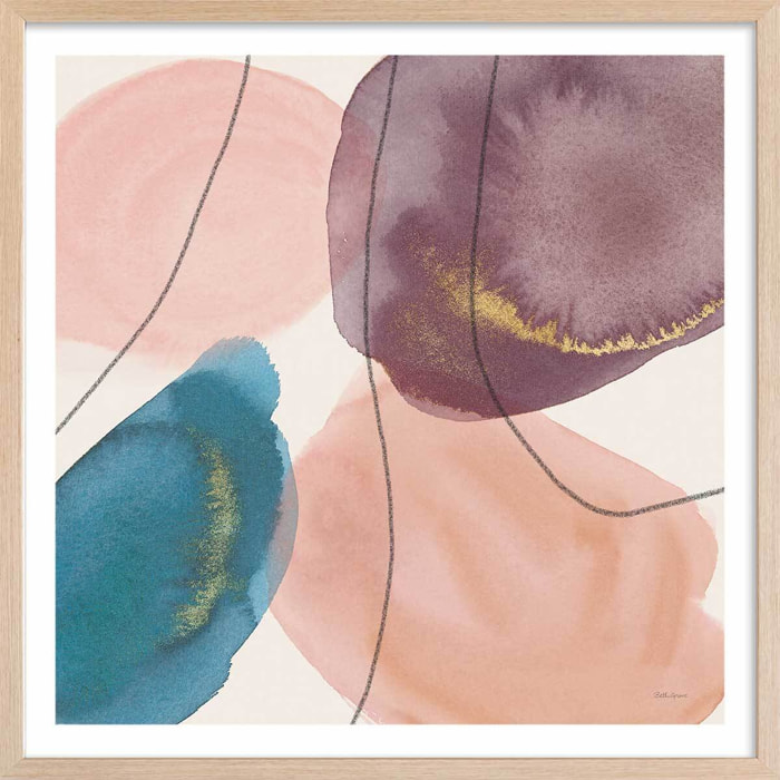 Affiche Pétale passion Affiche + cadre en bois - Chêne