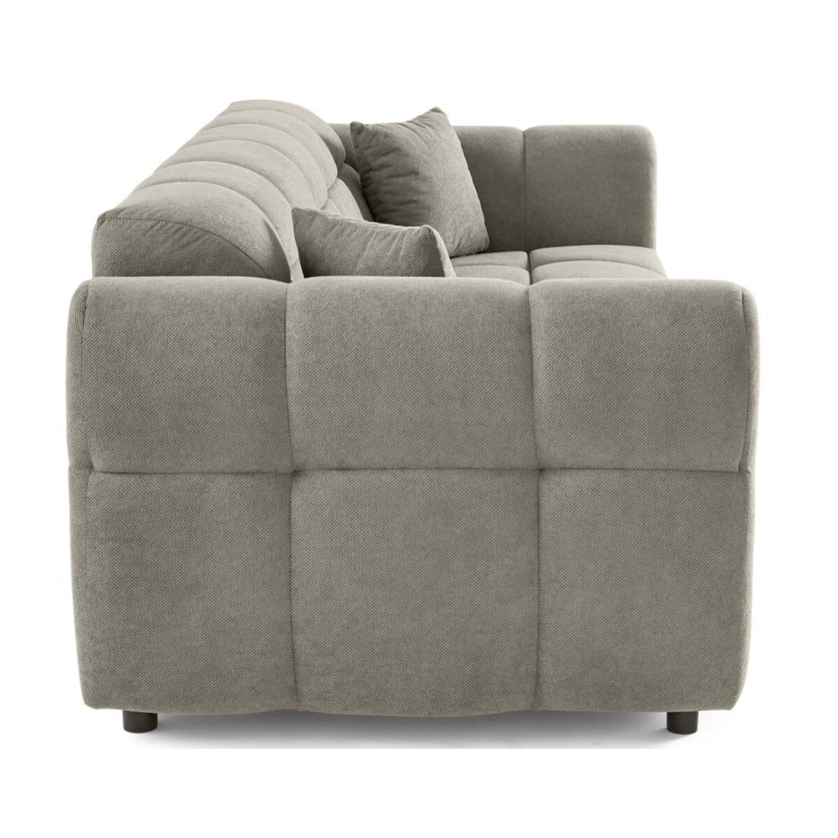 Ray - canapé droit 3 places en tissu texturé - Gris