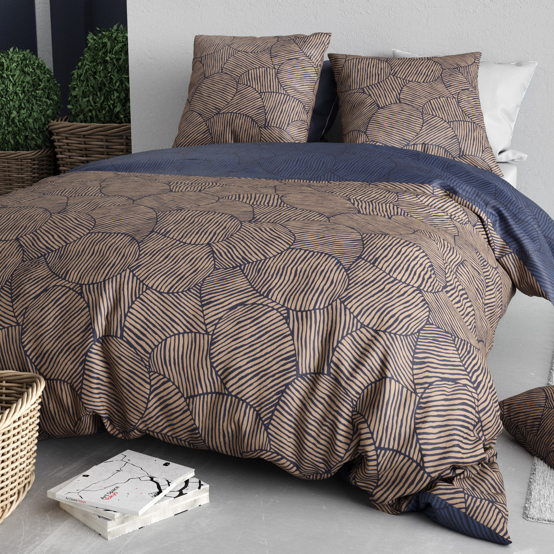 Parure Housse De Couette 3pcs 100% Coton 57 Fils NINON