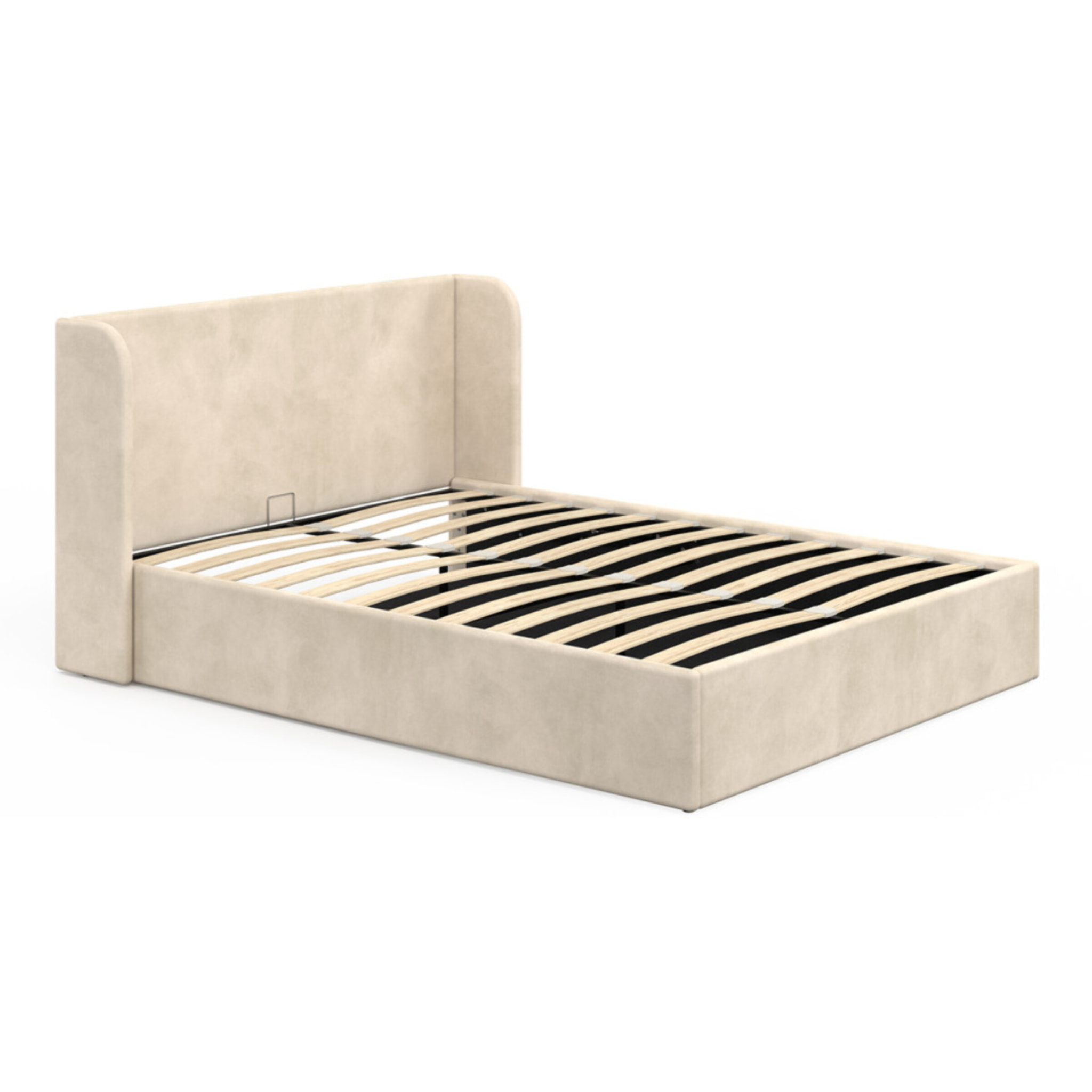 Lit coffre Lucia 140x190cm velours beige