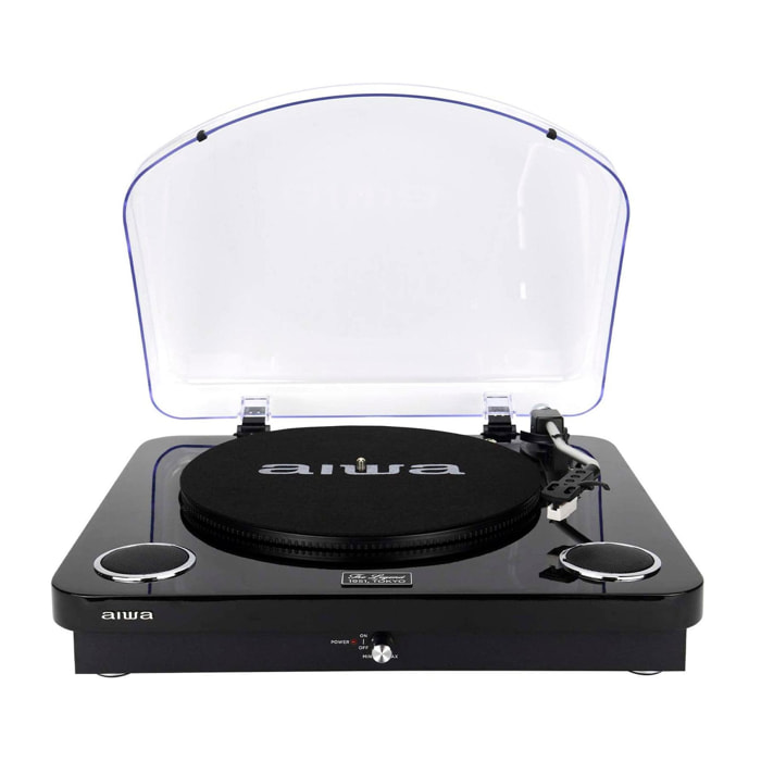 aiwa GBTUR-120BKMKII Tocadiscos All-In-One color negro /Bluetooth/3 velocidades/Radio FM/USB y SD