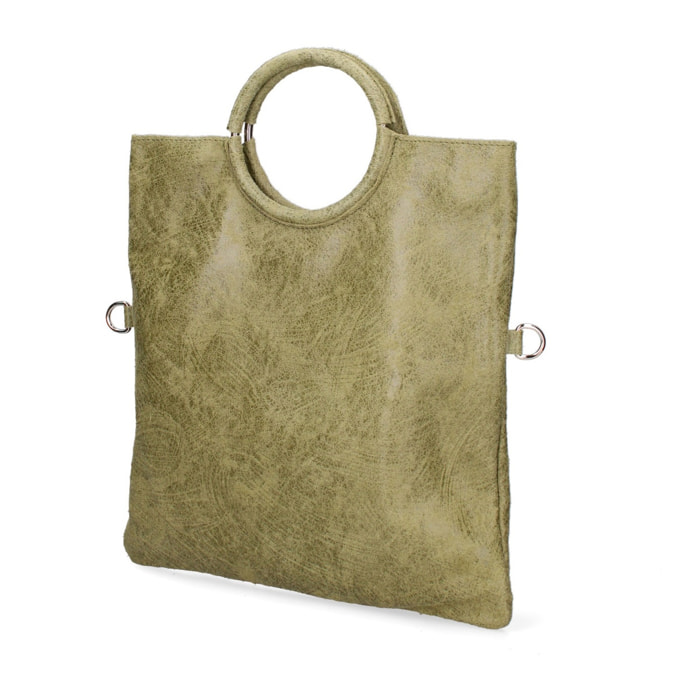 Borsa a mano da donna Made in Italy - Modello Velvet - 100% pelle scamosciata - 29.0 x 30.0 x 1.0 cm
