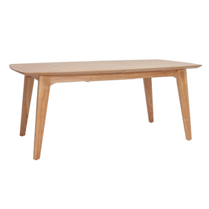 Table extensible rallonges intégrées rectangulaire en bois clair L180-230 cm FIFTIES