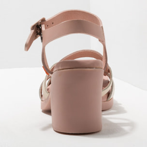 Sandalias con tacón 1842 GRASS WAXED ROSE-WHITE/ CANNES color Rose-white