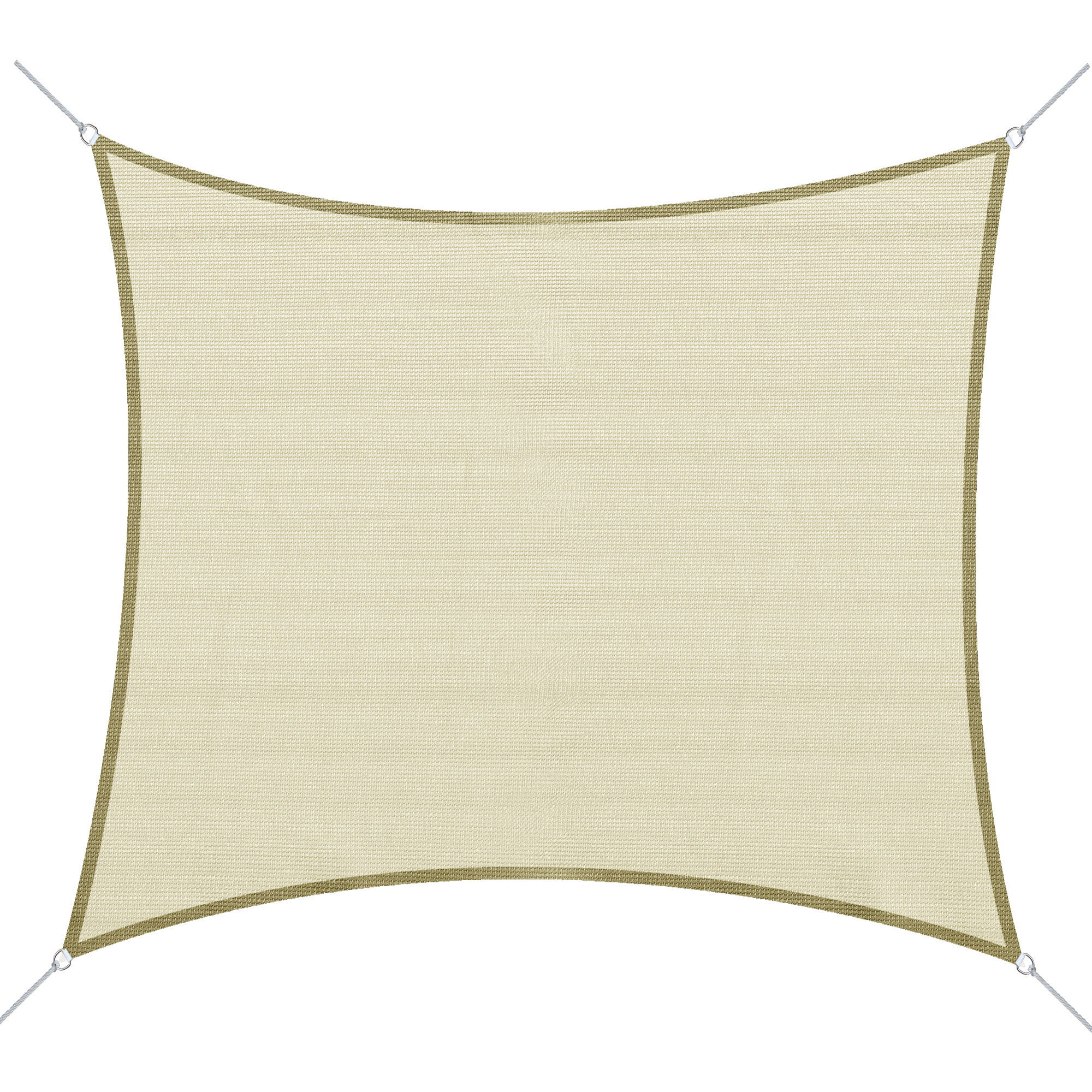 Voile d'ombrage rectangulaire 3 x 4 m polyéthylène haute densité résistant aux UV coloris crème