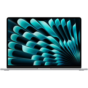 Ordinateur Apple MACBOOK Air 15" Puce M4 CPU 10 / GPU 10 cœurs Mémoire RAM 16Go Stockage 256Go SSD Retina Argent