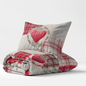 Parure copripiumino mountain love rosso