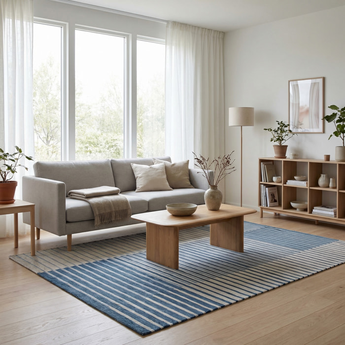 Tappeto arredo Neon azzurro topazio CON FONDO ANTISCIVOLO