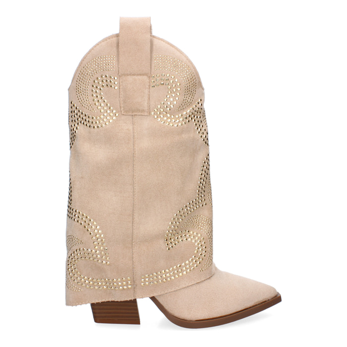 Botines de Tacón para Mujer, Estilo Cowboy Polaina, Comodas y Elegantes