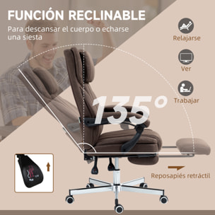 Silla de Masaje con 6 Puntos de Masaje Silla de Oficina Giratoria Silla de Escritorio Reclinable con Altura Ajustable Control Remoto Reposapiés y Reposacabezas Marrón Oscuro