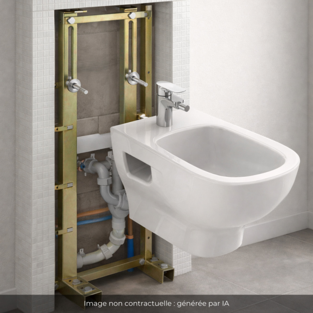 Pack bidet suspendu Struktura céramique + bâti support