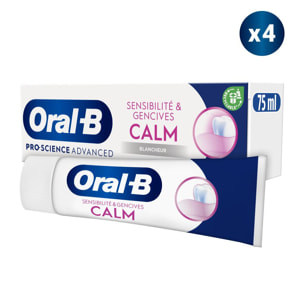 4 Dentifrices Oral-B Sensibilité et Gencives Calm Blancheur 75ml
