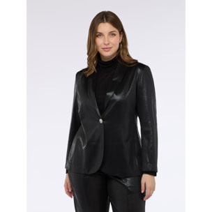 Fiorella Rubino - Blazer relajado en jersey lurex - Negro