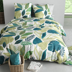Parure housse de couette imprimé 100% coton - tropicalia