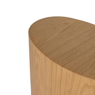 Bout de canapé design effet bois - forme ovale (2 pièces) MARFA