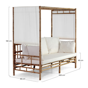 Letto a baldacchino da esterno 200x190h in bambù
