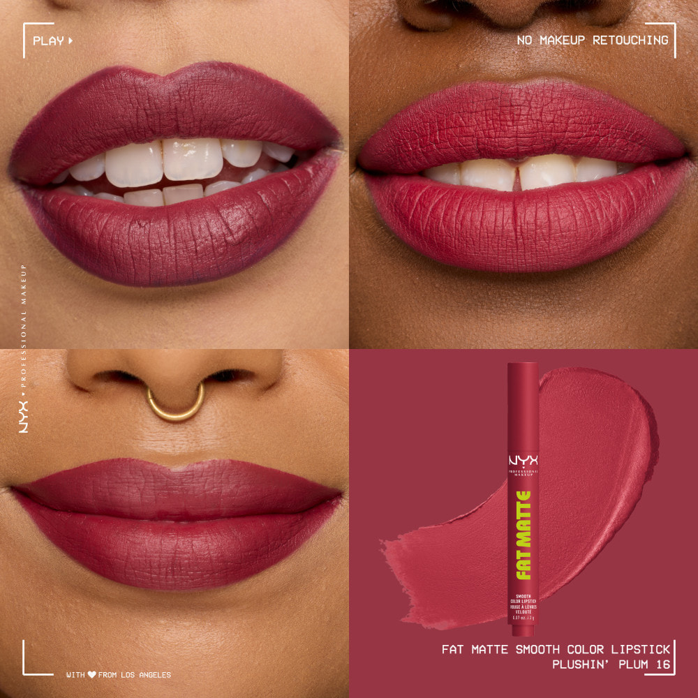 NYX Professional Makeup Fat Matte Rouge à Lèvres Mat Crémeux Plushin' Plum